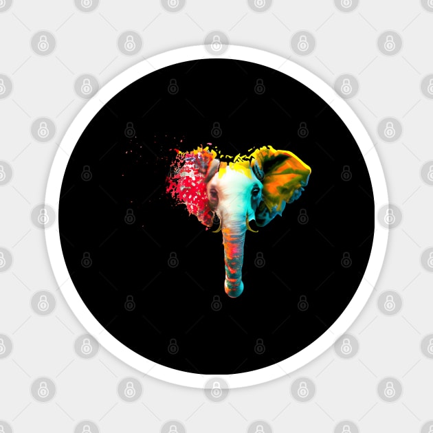 Elephant head with color explosion Magnet by FromBerlinGift